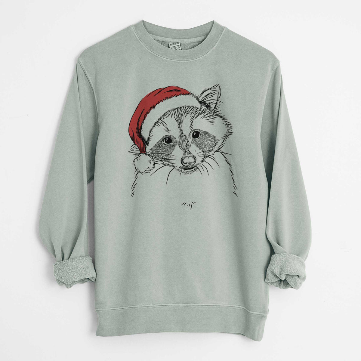 Santa Randy the Raccoon - Unisex Pigment Dyed Crew Sweatshirt