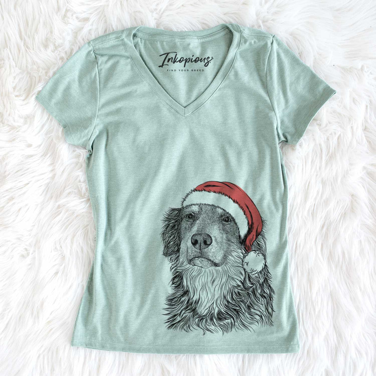 Santa Ranger the Mixed Breed - Women&#39;s V-neck Shirt