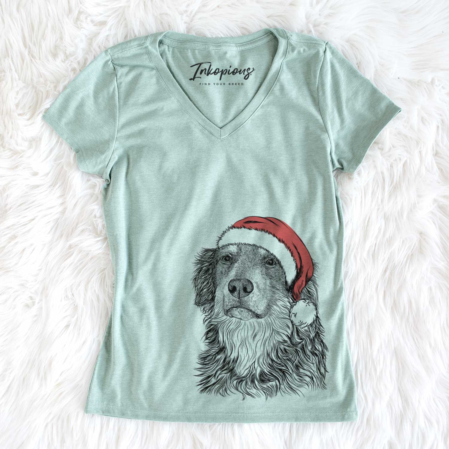 Santa Ranger the Mixed Breed - Women's V-neck Shirt