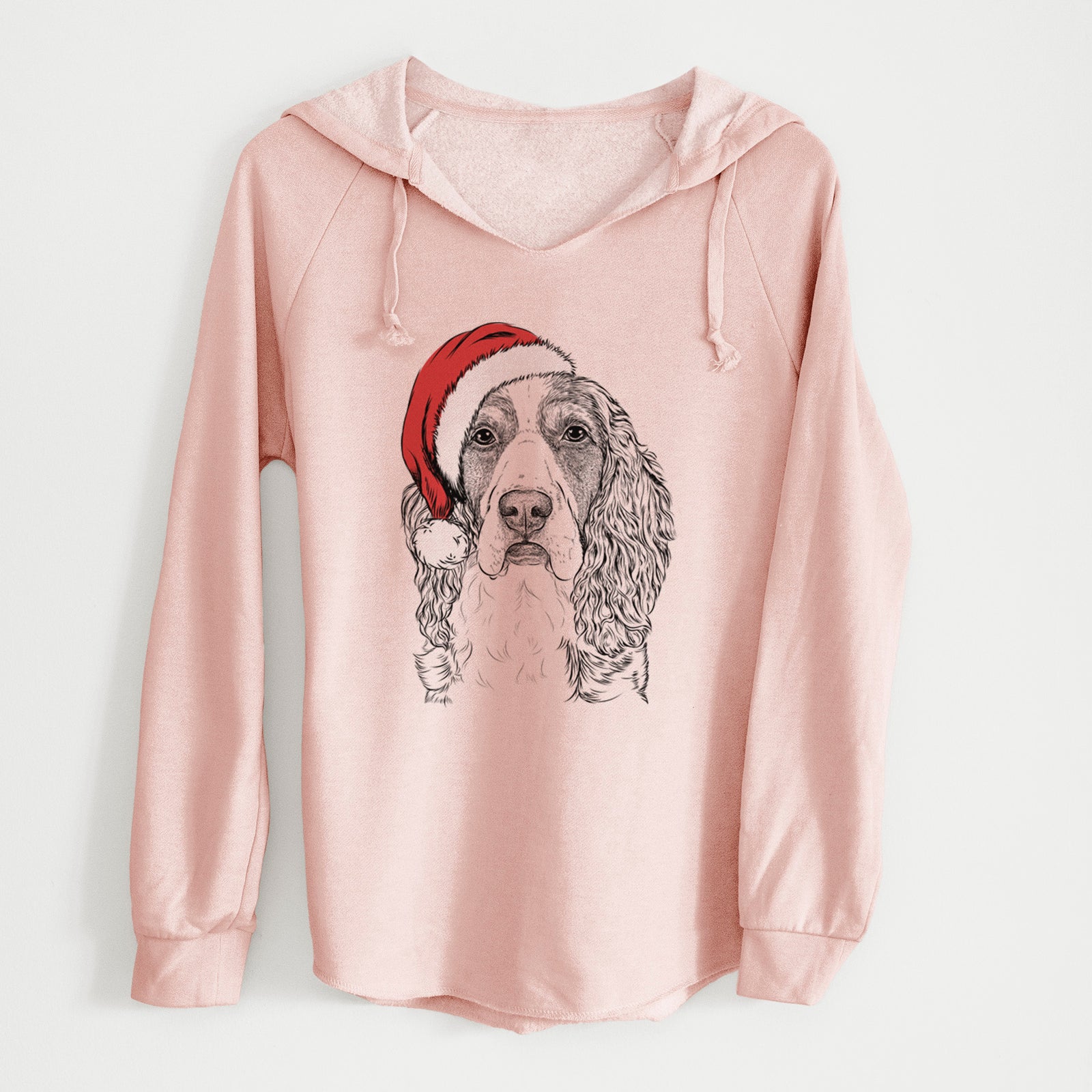 Santa Red the English Springer Spaniel - Cali Wave Hooded Sweatshirt