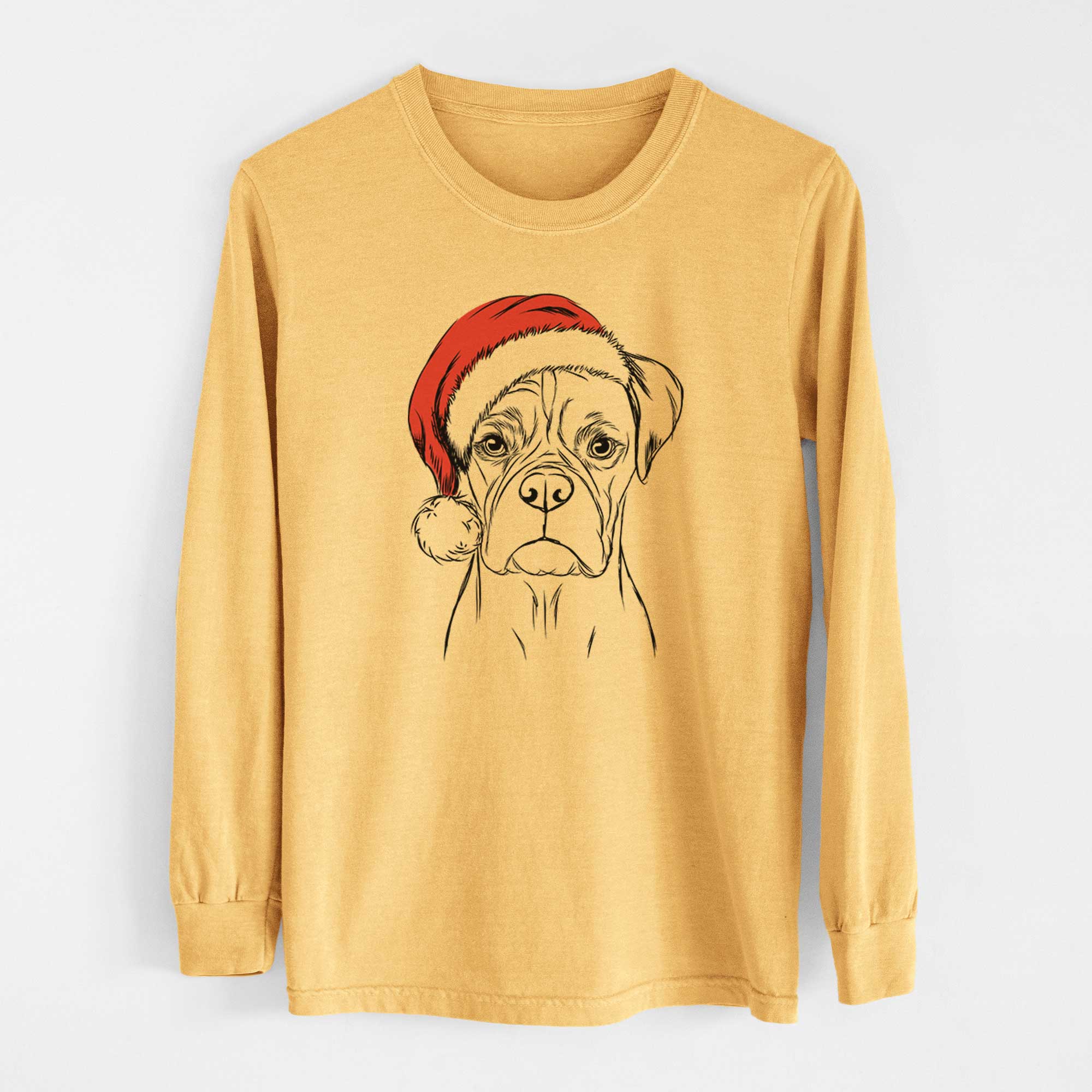 Santa Reese the Boxer - Heavyweight 100% Cotton Long Sleeve