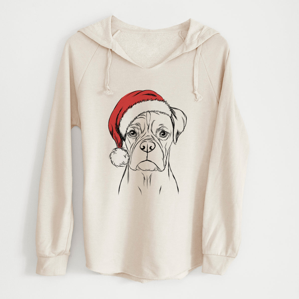 Santa Reese the Boxer - Cali Wave Hooded Sweatshirt
