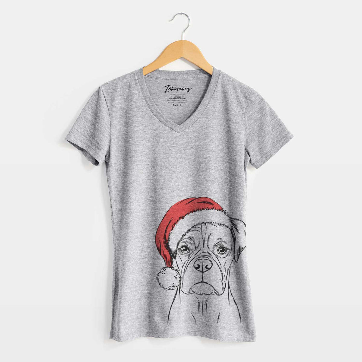 Santa Reese the Boxer - Women's V-neck Shirt