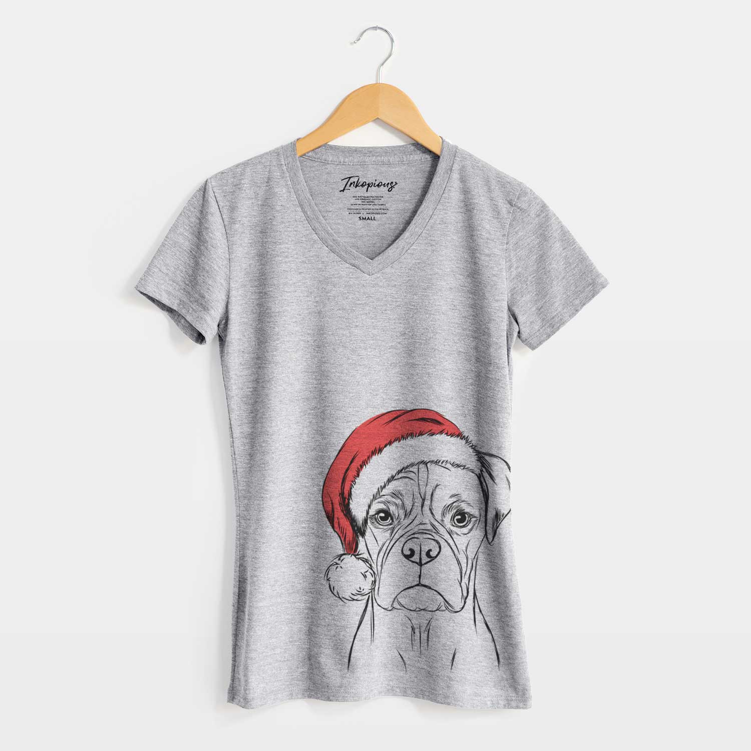 Santa Reese the Boxer - Women's V-neck Shirt