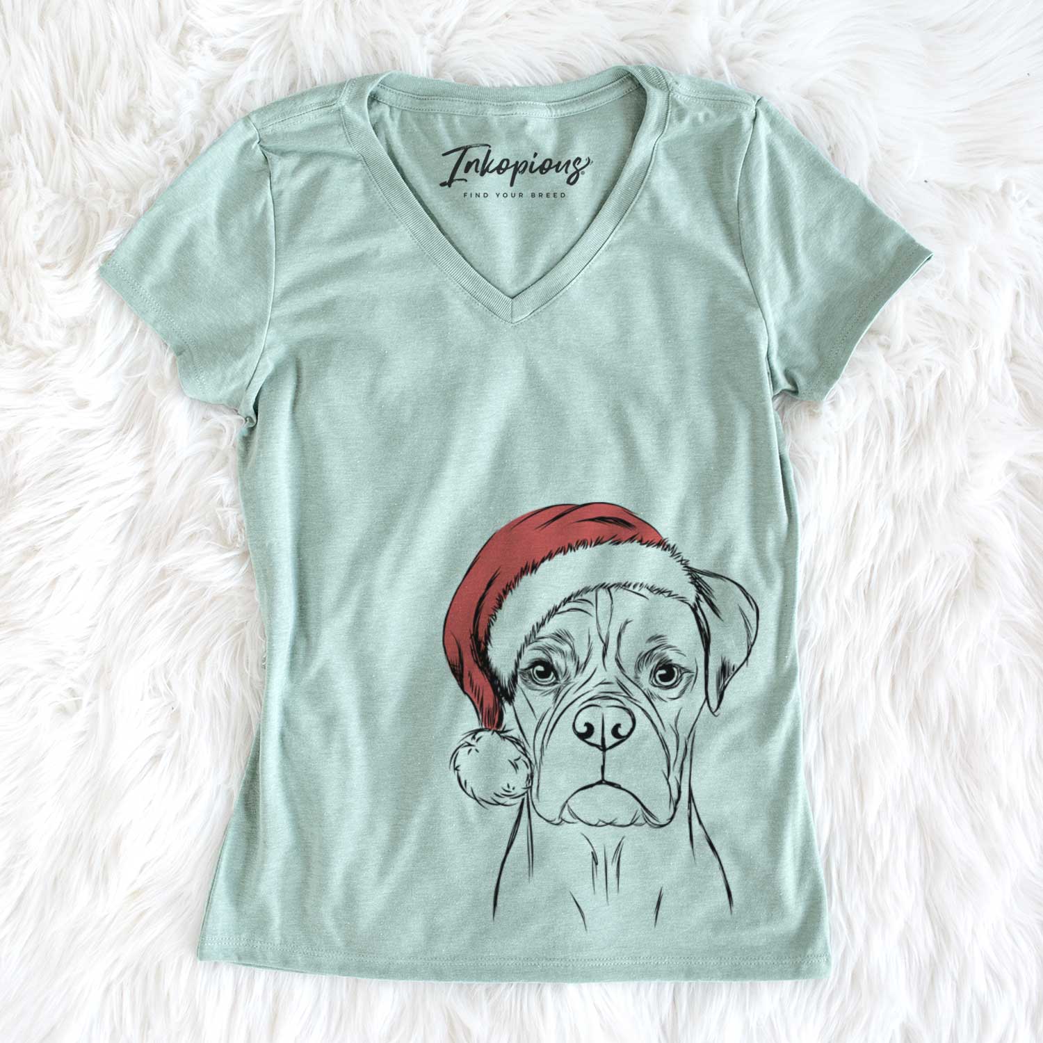 Santa Reese the Boxer - Women's V-neck Shirt