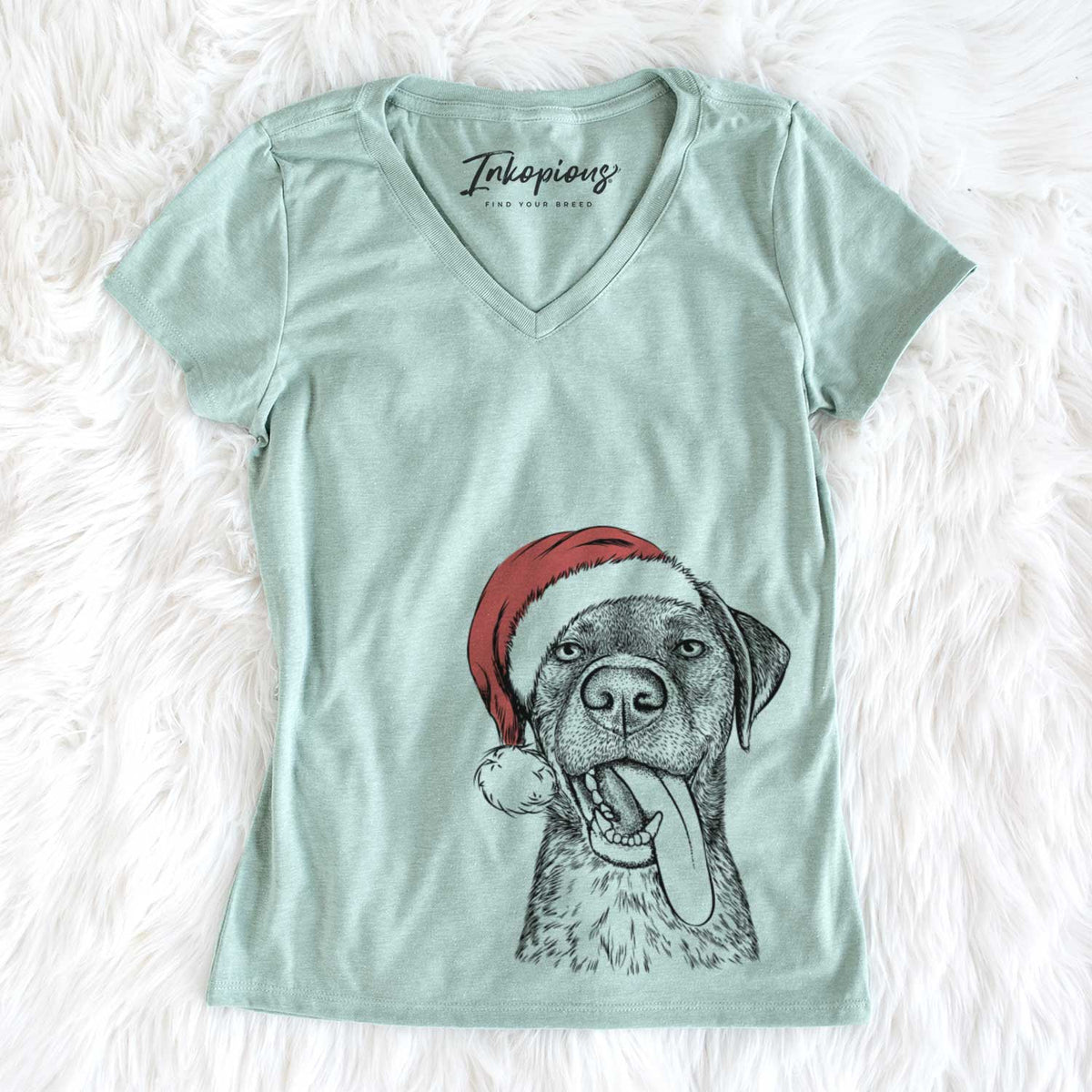 Santa Reese the Mixed Breed - Women&#39;s V-neck Shirt