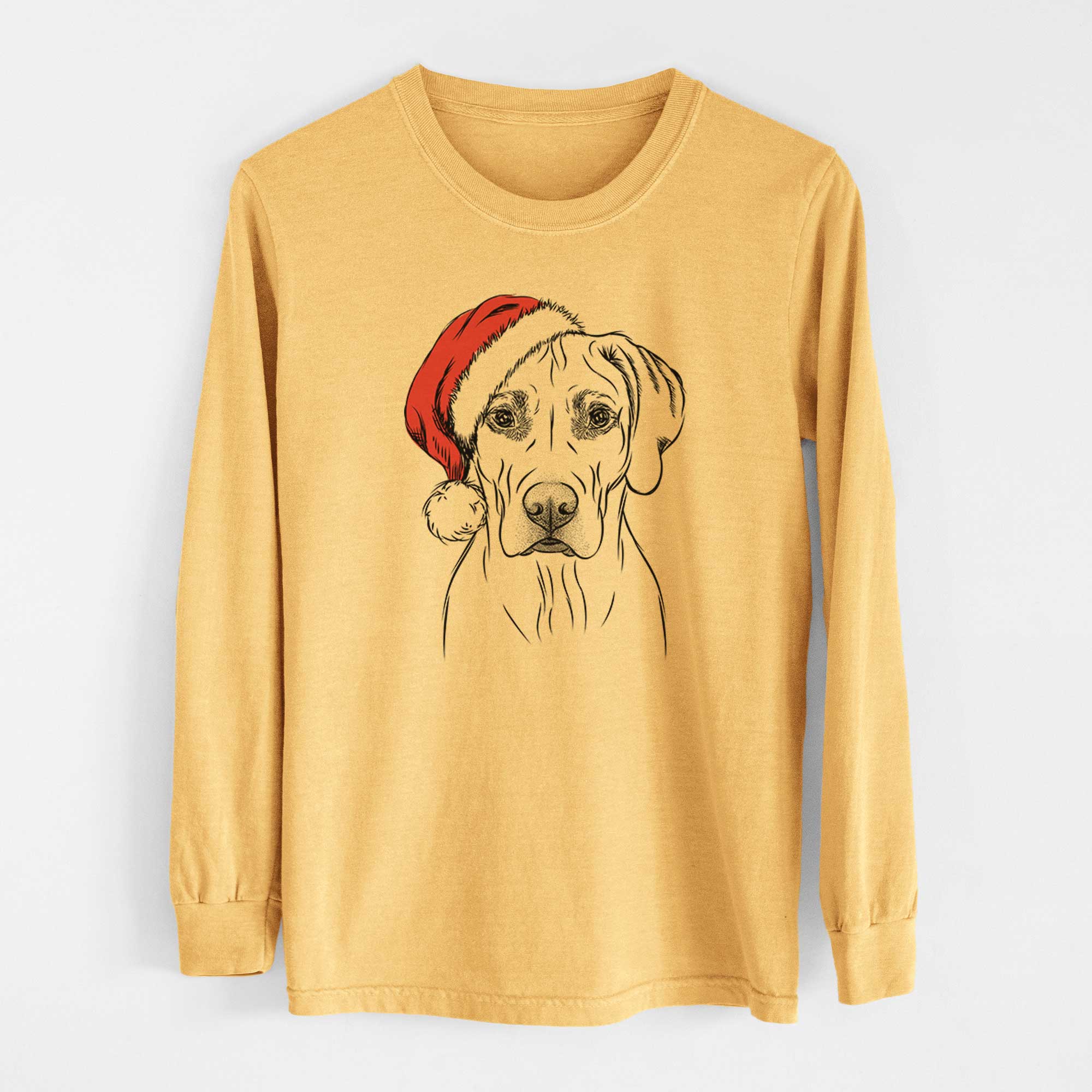 Santa Reid the Rhodesian Ridgeback - Heavyweight 100% Cotton Long Sleeve