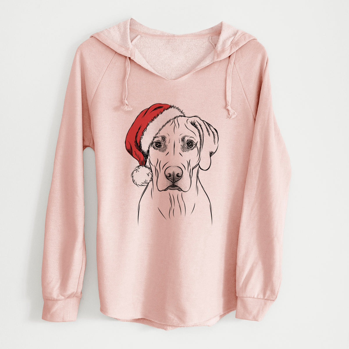 Santa Reid the Rhodesian Ridgeback - Cali Wave Hooded Sweatshirt