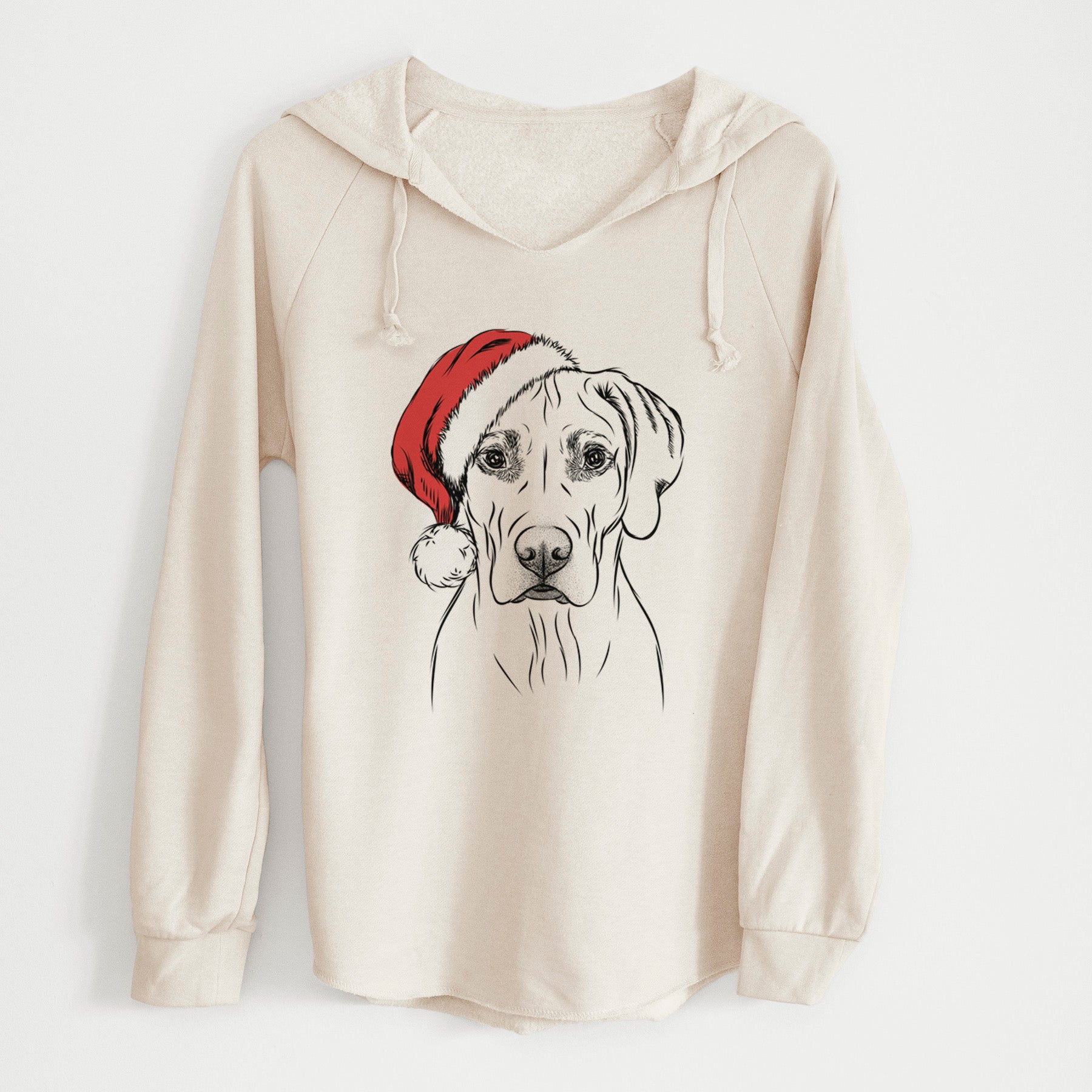 Santa Reid the Rhodesian Ridgeback - Cali Wave Hooded Sweatshirt