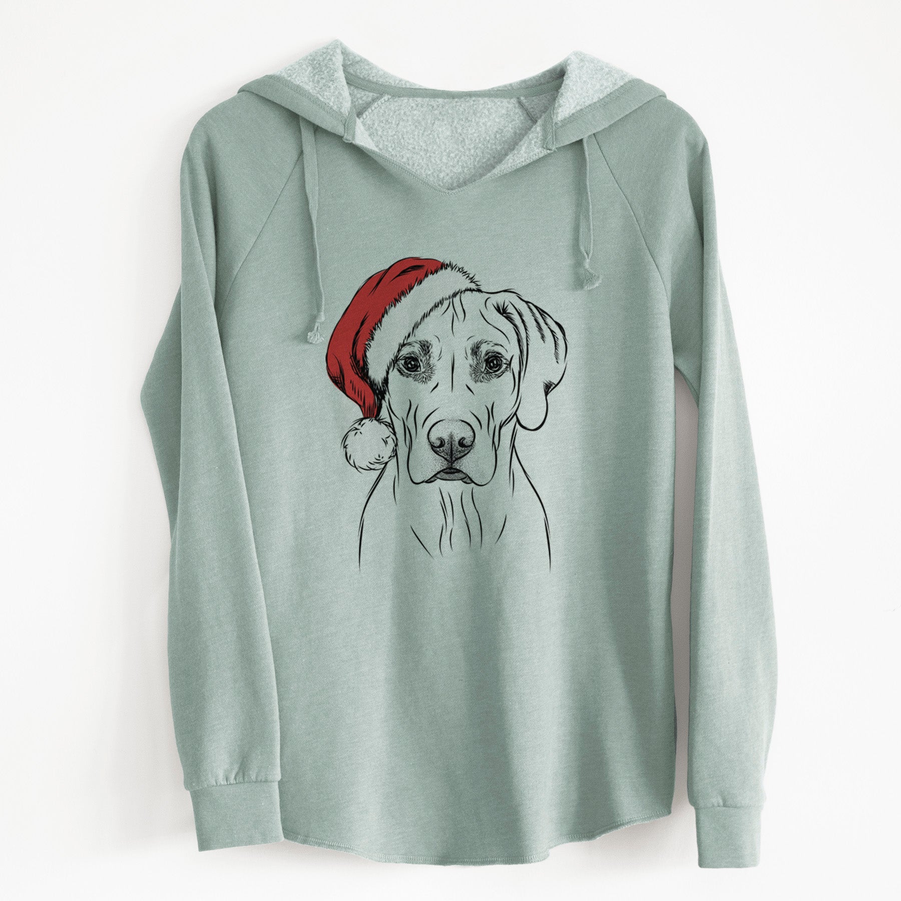 Santa Reid the Rhodesian Ridgeback - Cali Wave Hooded Sweatshirt