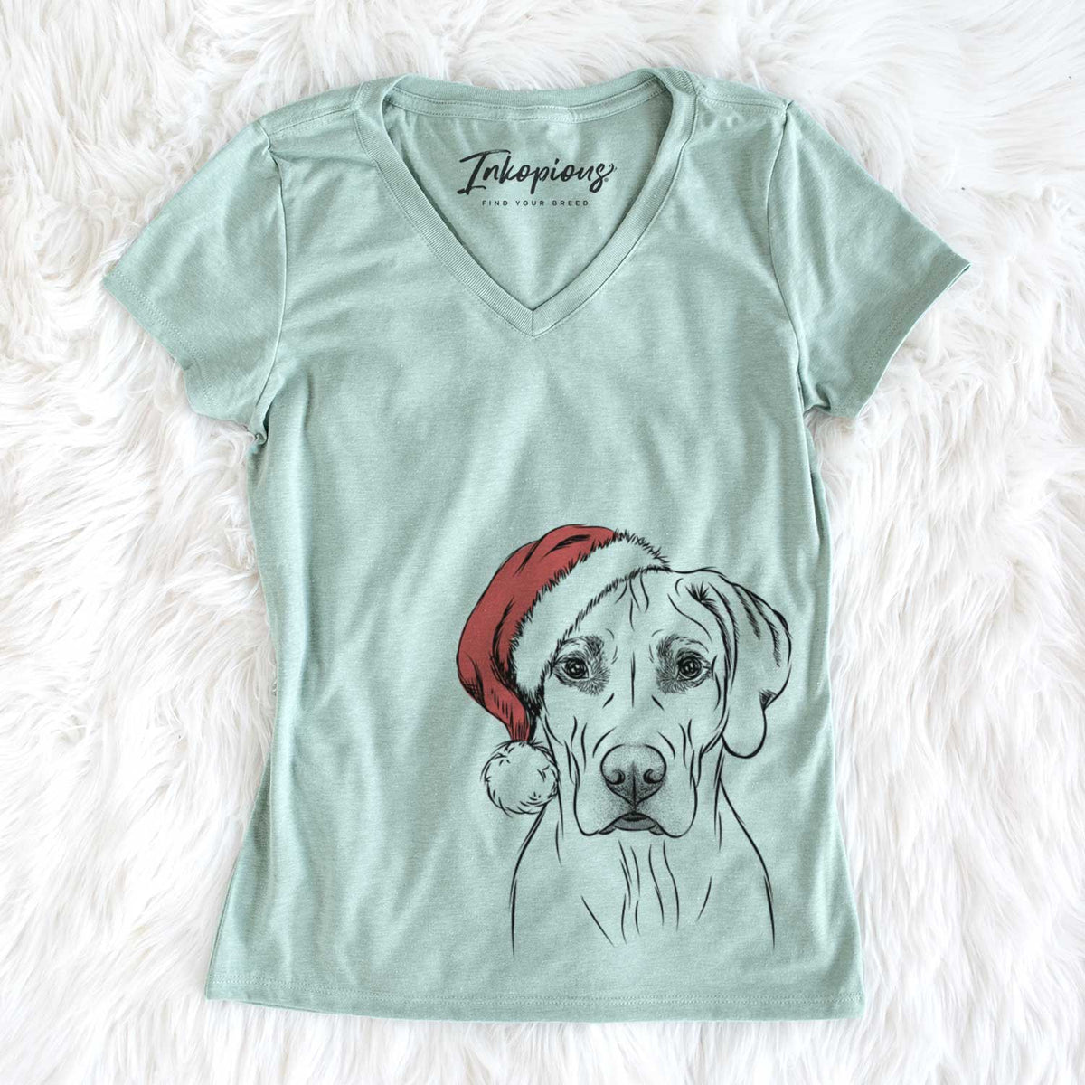 Santa Reid the Rhodesian Ridgeback - Women&#39;s V-neck Shirt