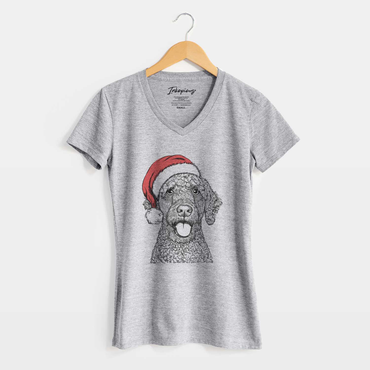 Santa Reina the Spanish Water Dog - Women's V-neck Shirt