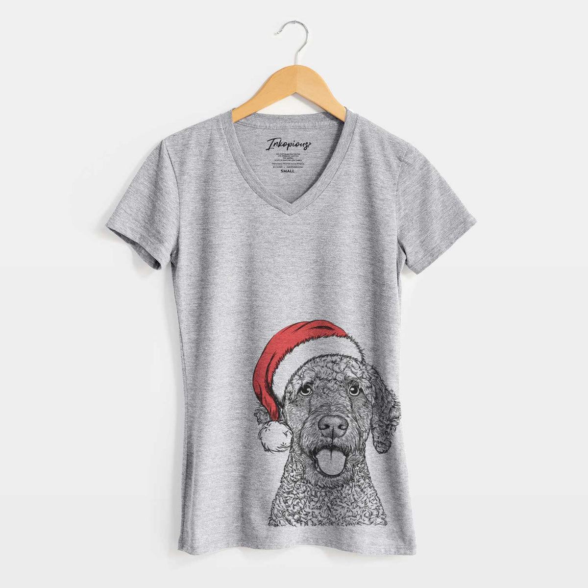 Santa Reina the Spanish Water Dog - Women's V-neck Shirt