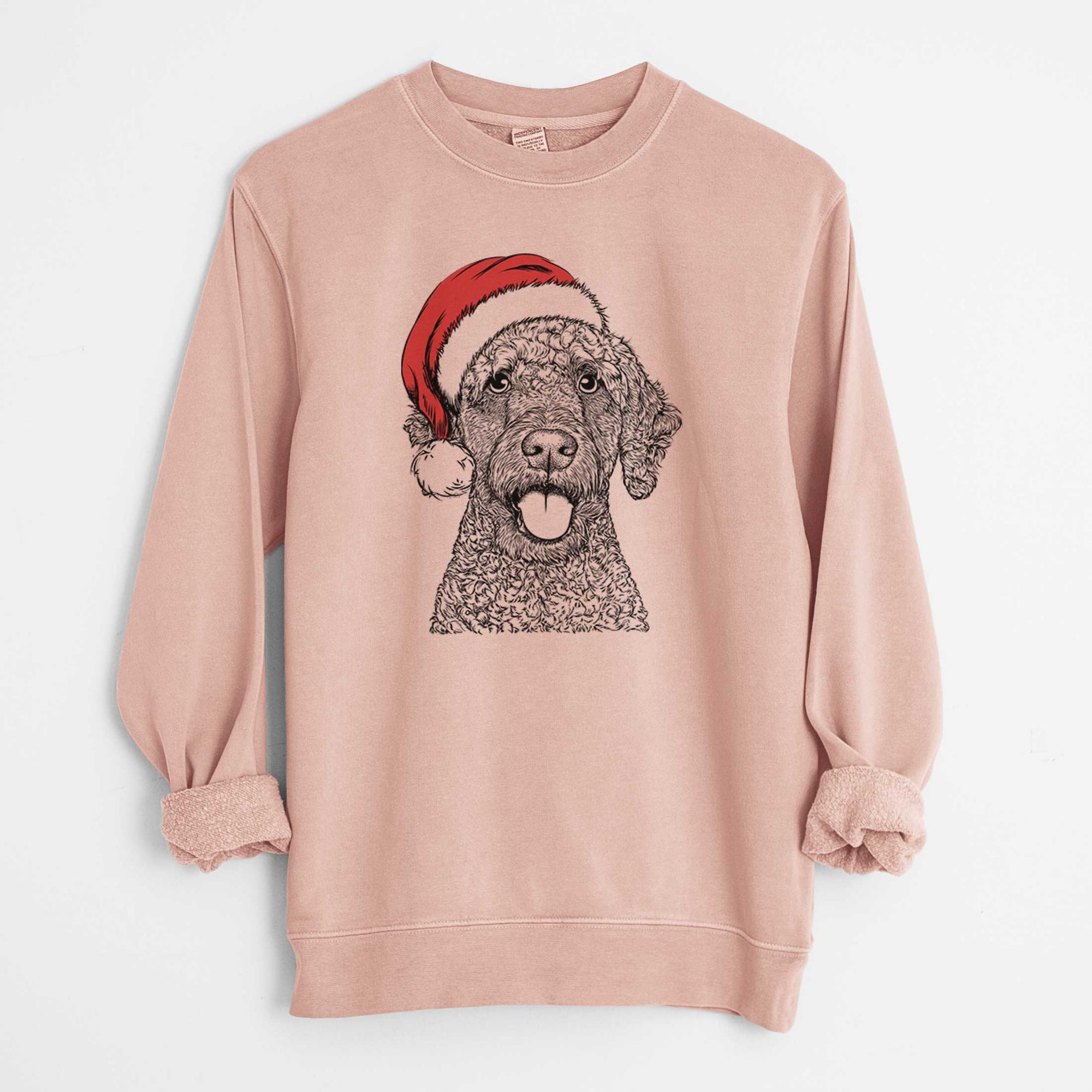 Santa Reina the Spanish Water Dog - Unisex Pigment Dyed Crew Sweatshirt