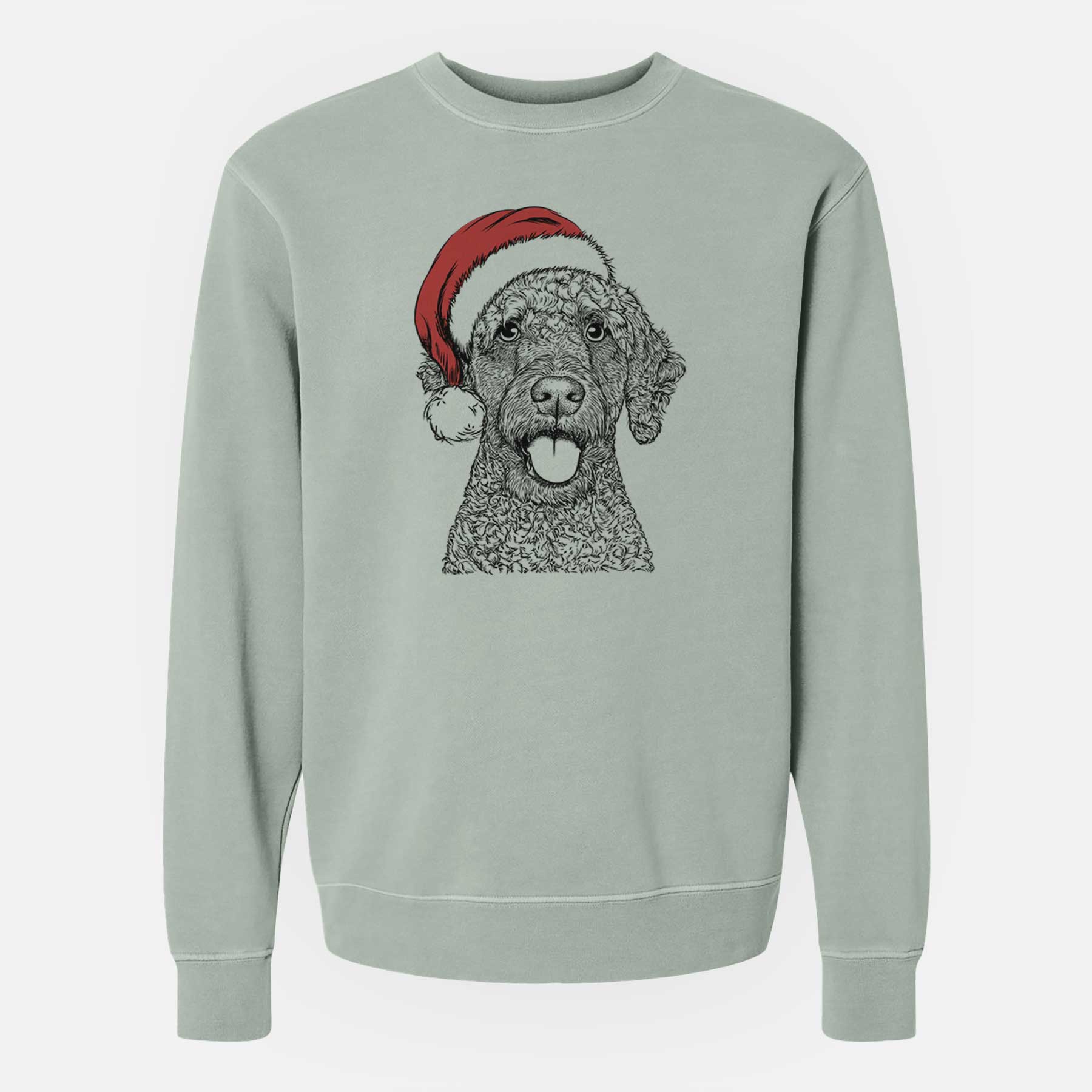 Santa Reina the Spanish Water Dog - Unisex Pigment Dyed Crew Sweatshirt