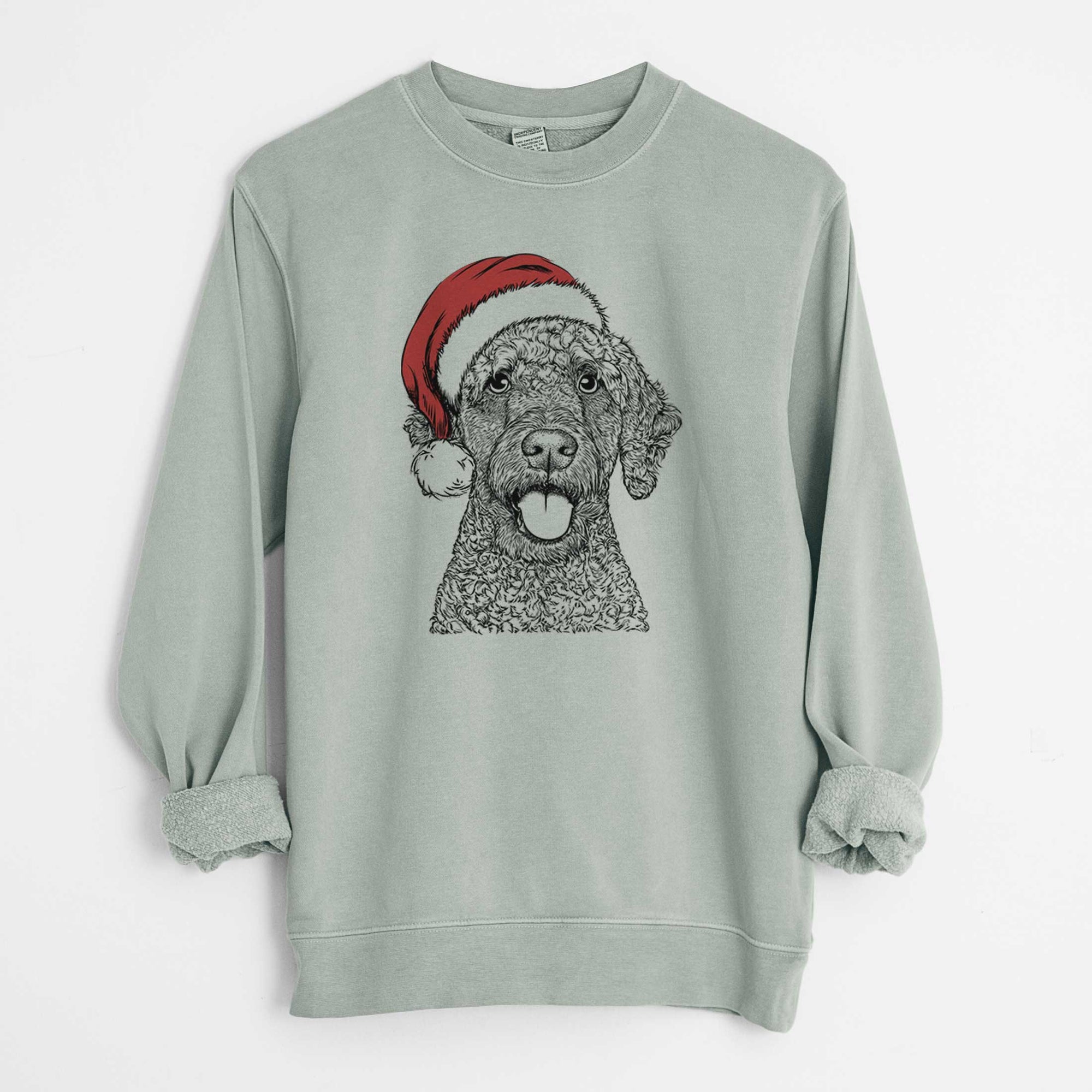 Santa Reina the Spanish Water Dog - Unisex Pigment Dyed Crew Sweatshirt