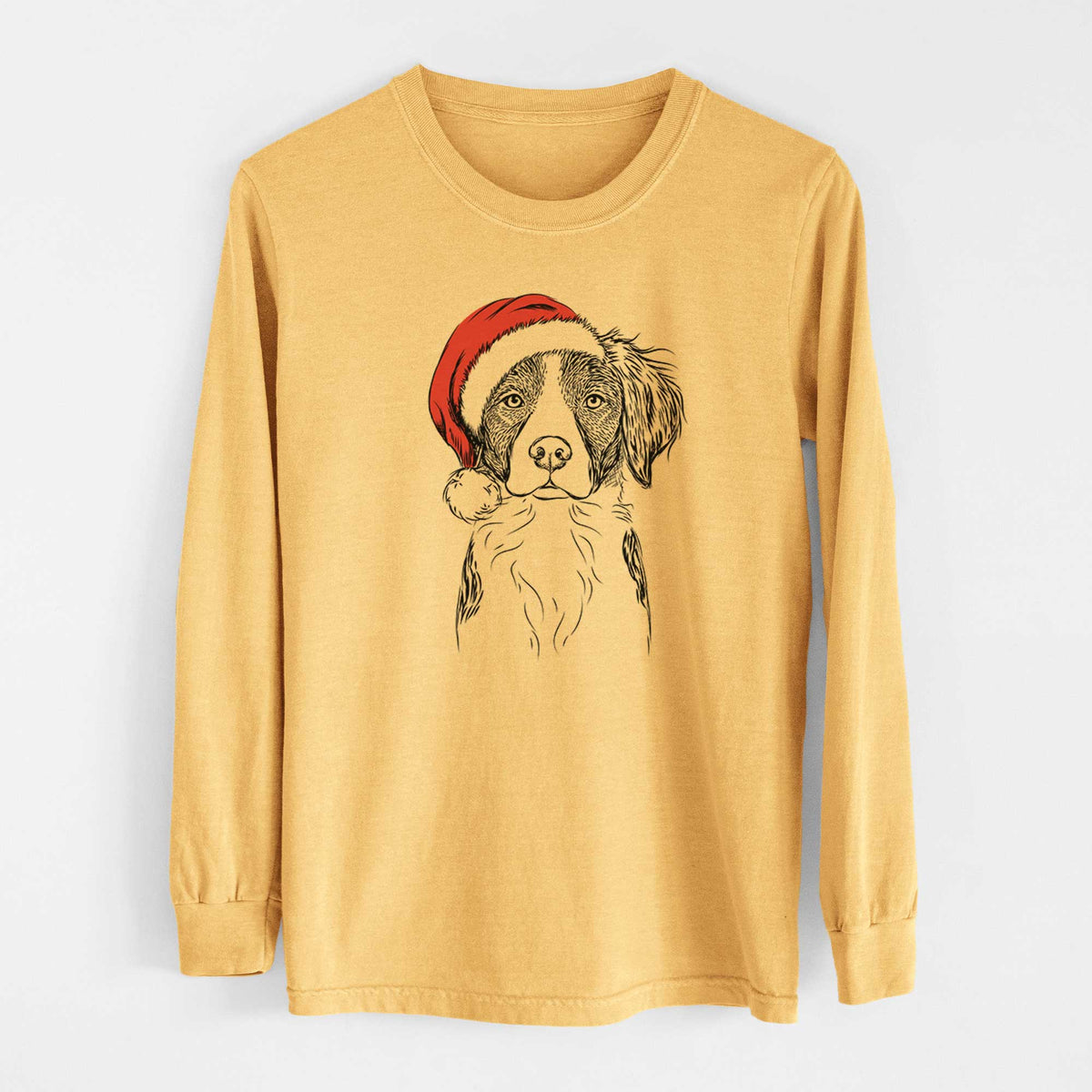 Santa Remi the Brittany - Heavyweight 100% Cotton Long Sleeve