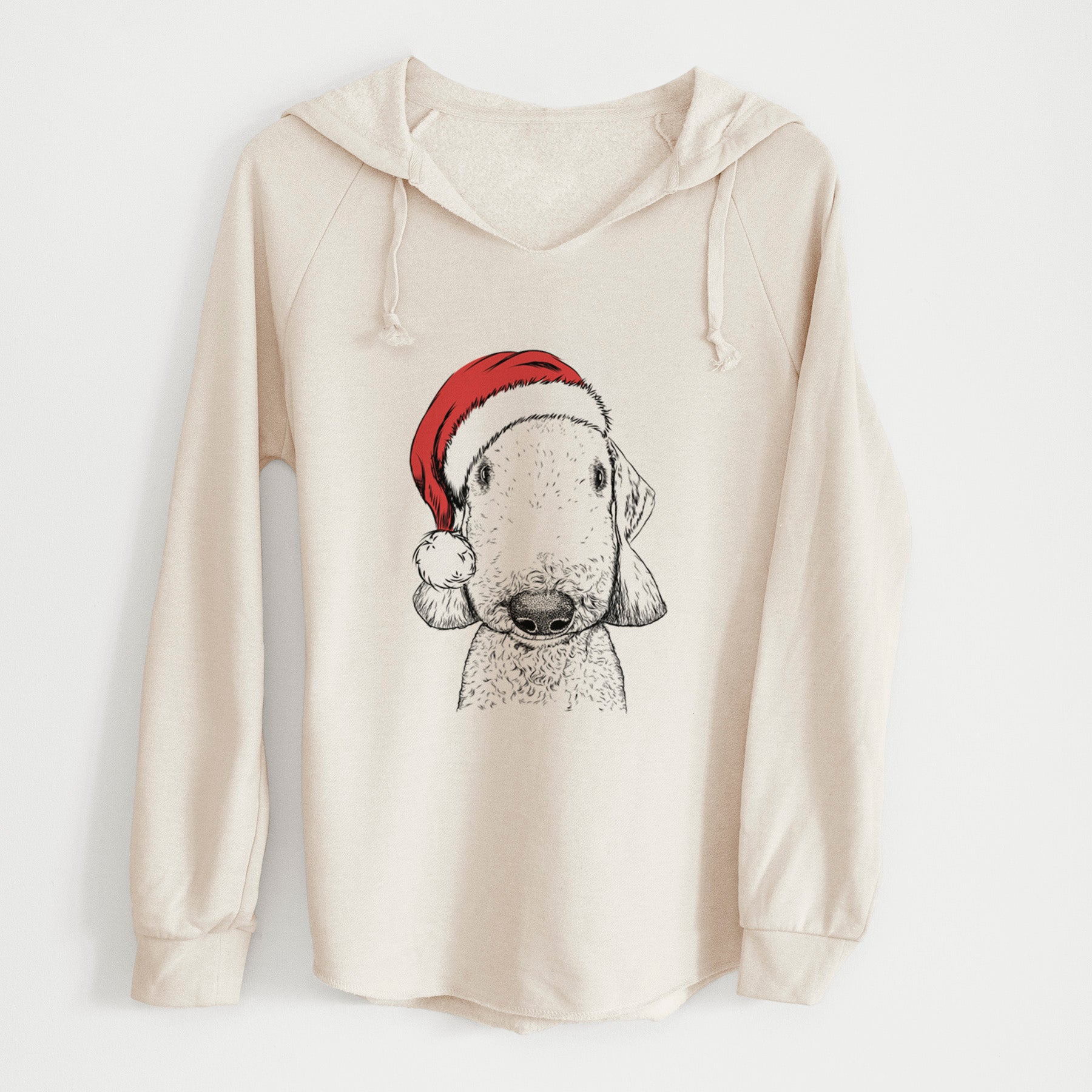 Santa Remington the Bedlington Terrier - Cali Wave Hooded Sweatshirt