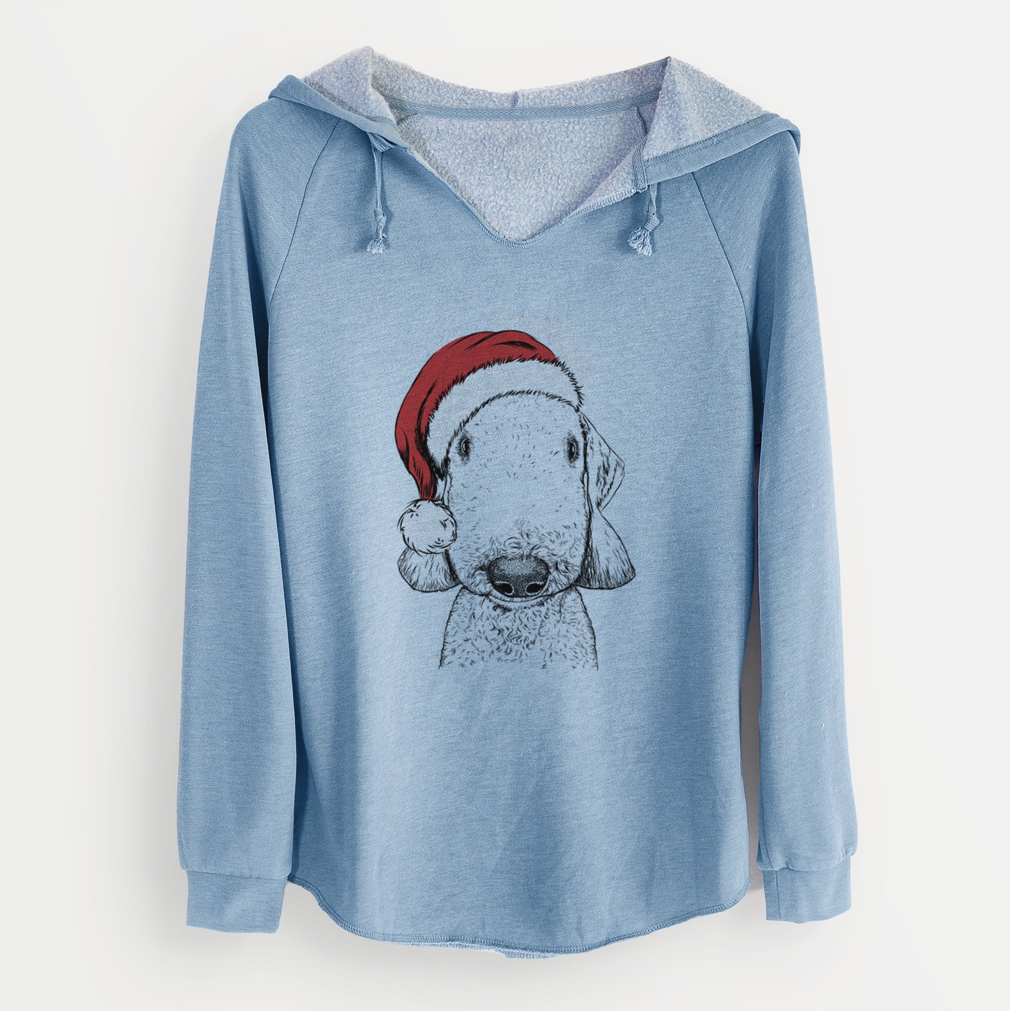 Santa Remington the Bedlington Terrier - Cali Wave Hooded Sweatshirt