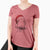 Santa Remington the Bedlington Terrier - Women's V-neck Shirt