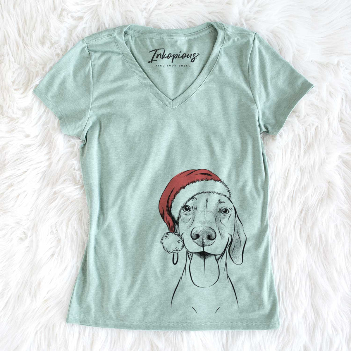 Santa Remington the Vizsla - Women&#39;s V-neck Shirt