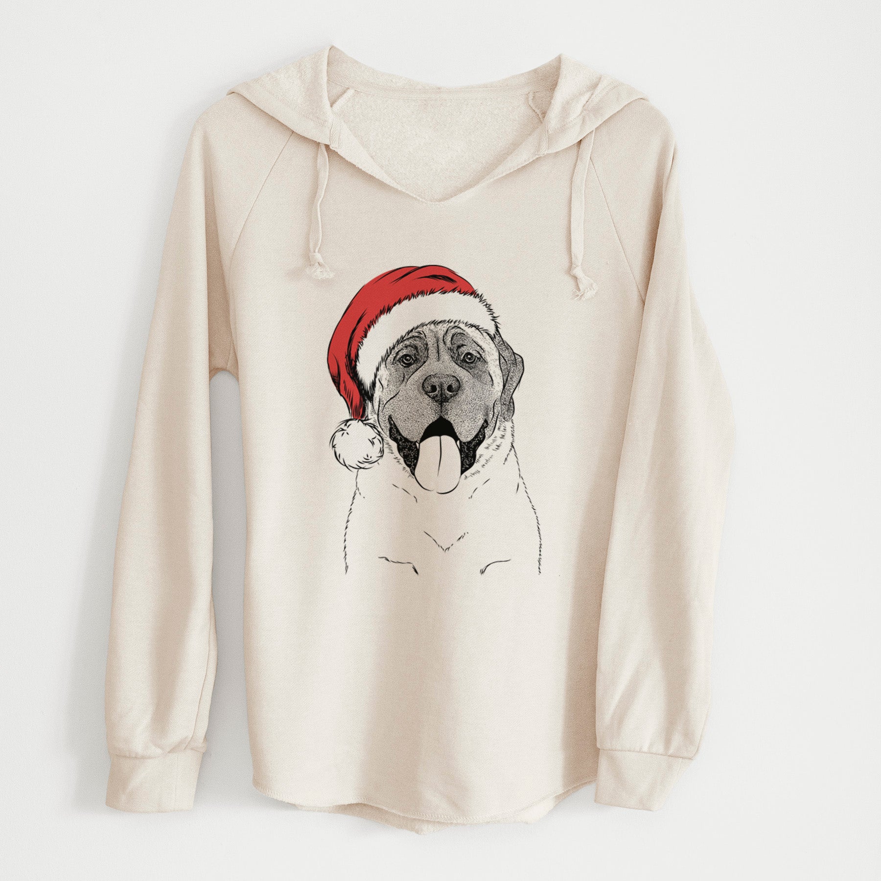 Santa Remmie the English Mastiff - Cali Wave Hooded Sweatshirt