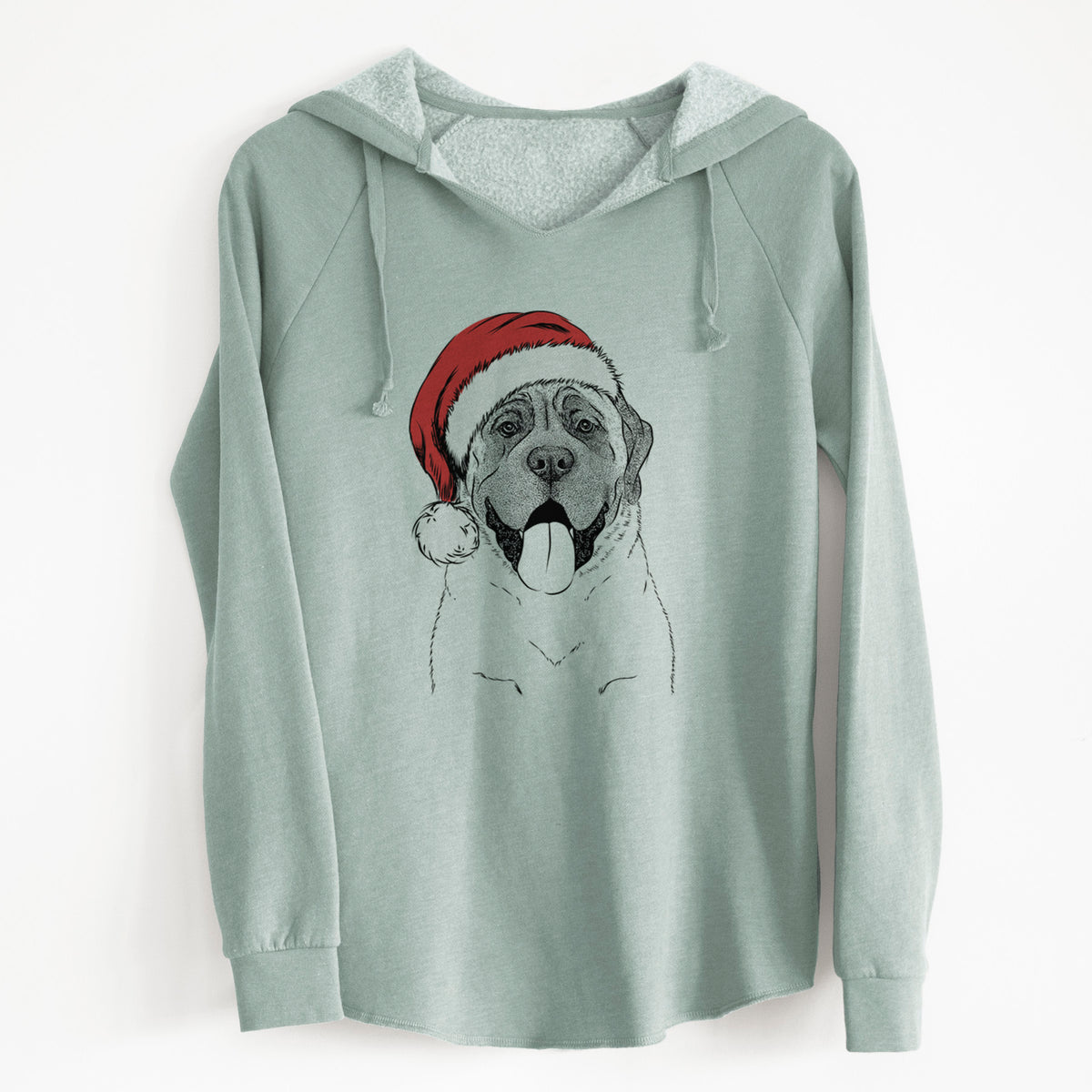Santa Remmie the English Mastiff - Cali Wave Hooded Sweatshirt