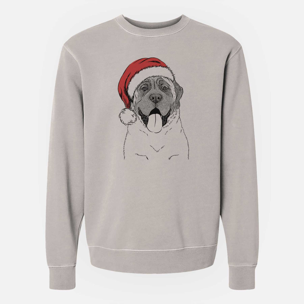 Santa Remmie the English Mastiff - Unisex Pigment Dyed Crew Sweatshirt