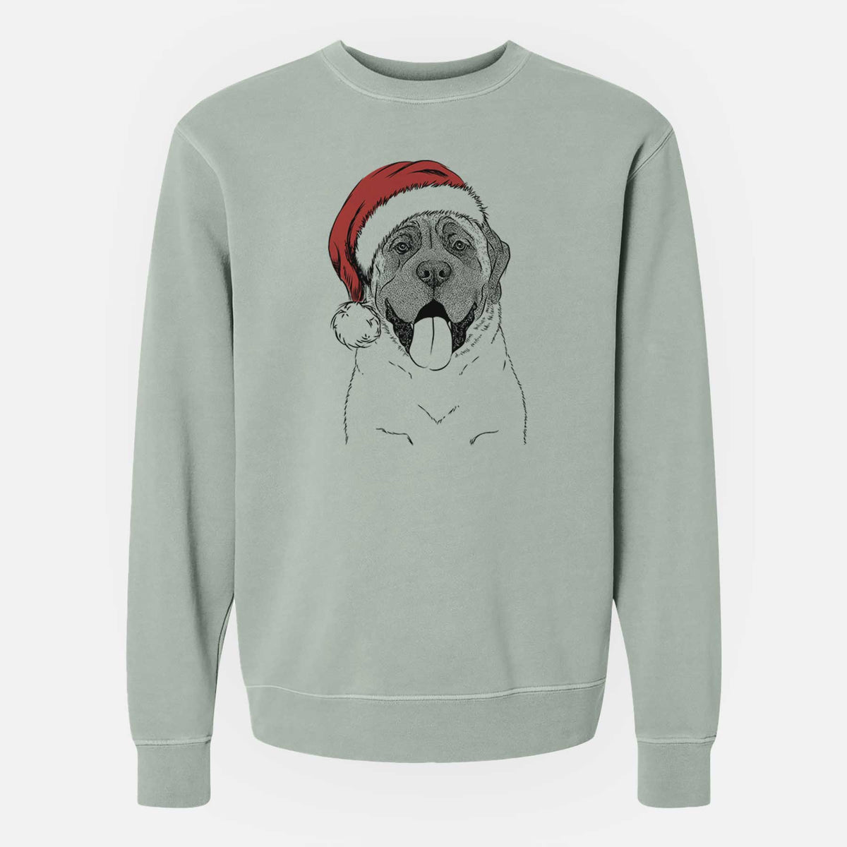 Santa Remmie the English Mastiff - Unisex Pigment Dyed Crew Sweatshirt