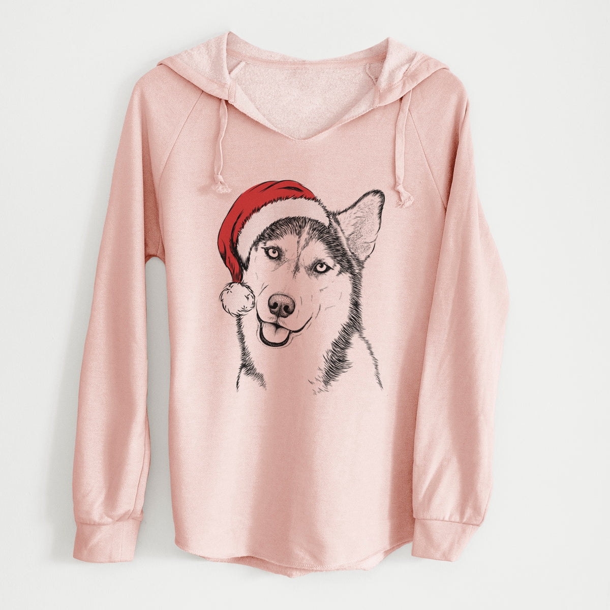 Santa Remmie the Siberian Husky - Cali Wave Hooded Sweatshirt