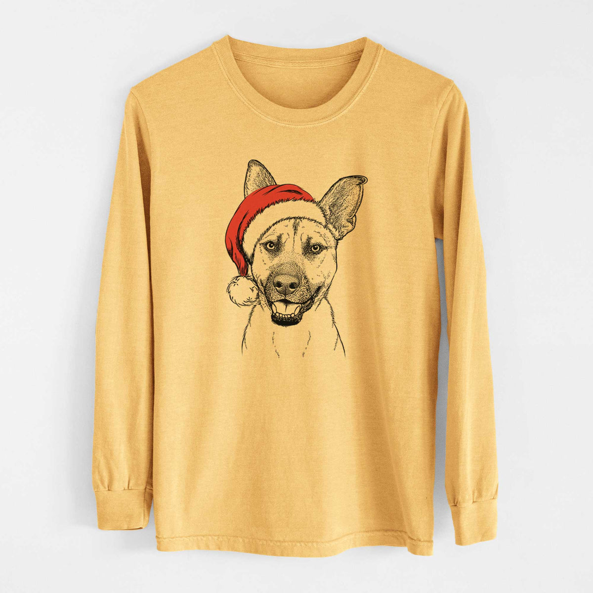 Santa Remus the German Shepherd Mix - Heavyweight 100% Cotton Long Sleeve