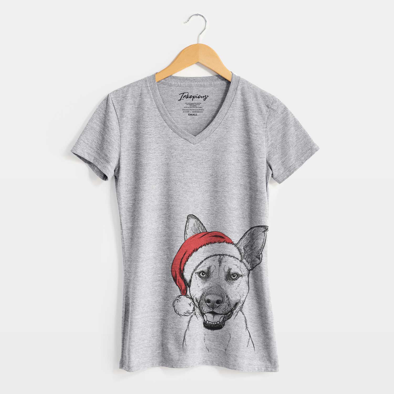 Santa Remus the German Shepherd Mix - Women's V-neck Shirt