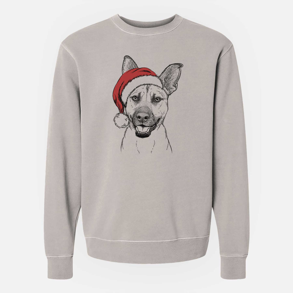 Santa Remus the German Shepherd Mix - Unisex Pigment Dyed Crew Sweatshirt