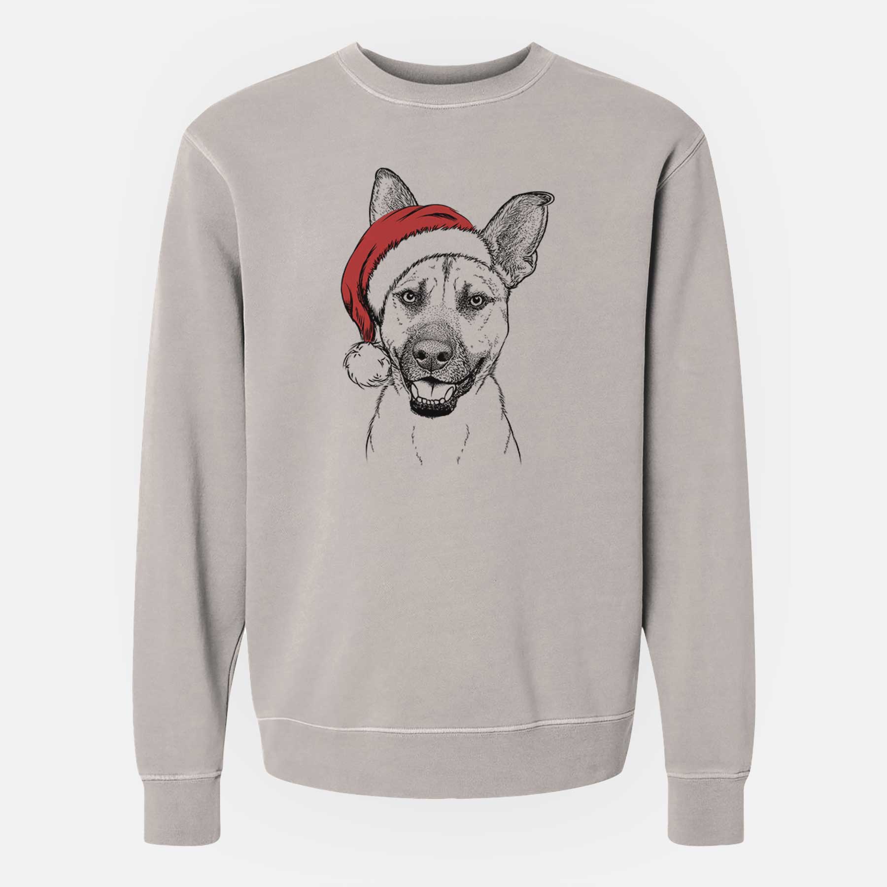 Santa Remus the German Shepherd Mix - Unisex Pigment Dyed Crew Sweatshirt