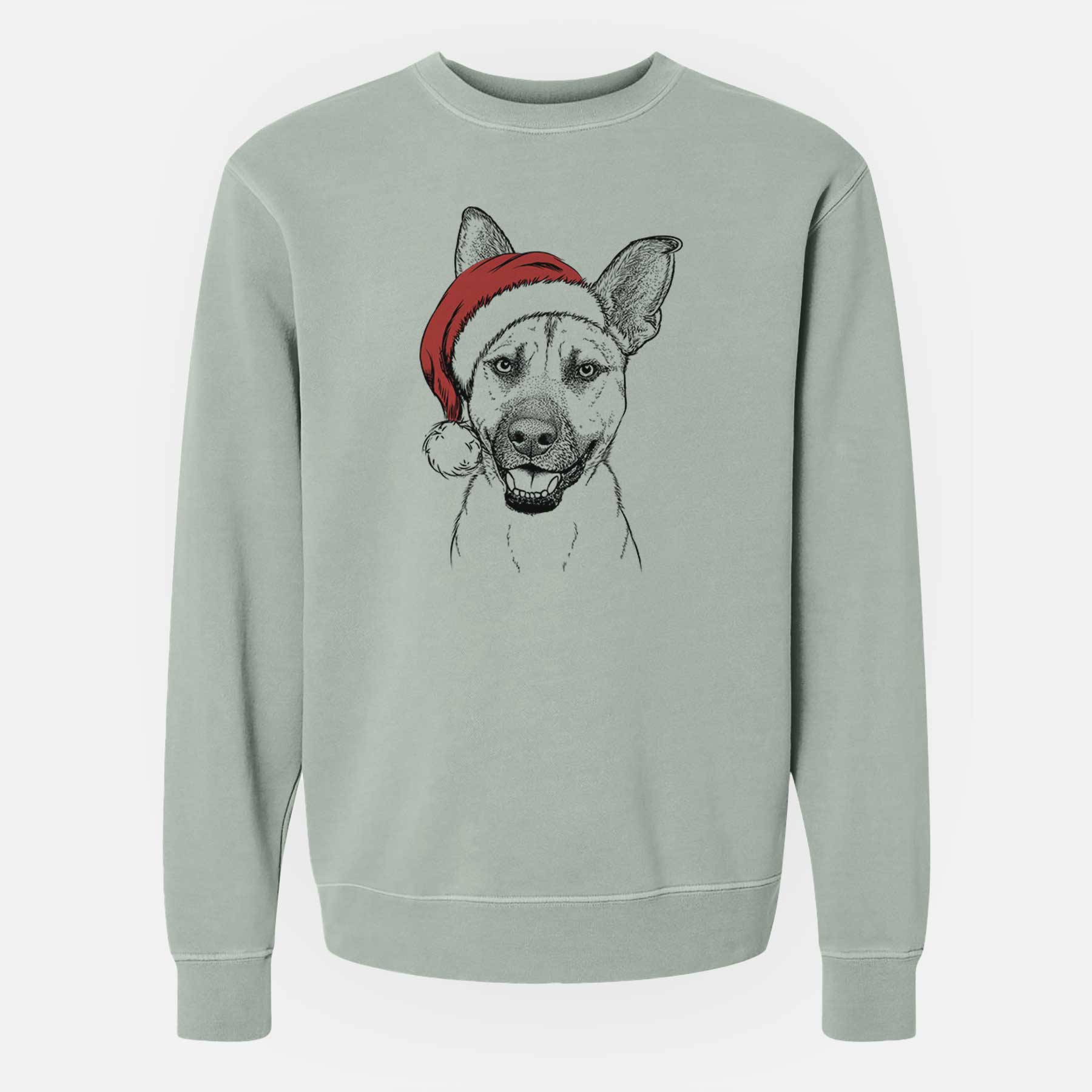 Santa Remus the German Shepherd Mix - Unisex Pigment Dyed Crew Sweatshirt