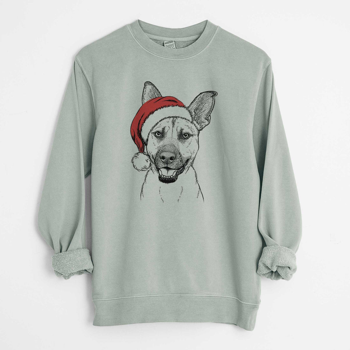 Santa Remus the German Shepherd Mix - Unisex Pigment Dyed Crew Sweatshirt