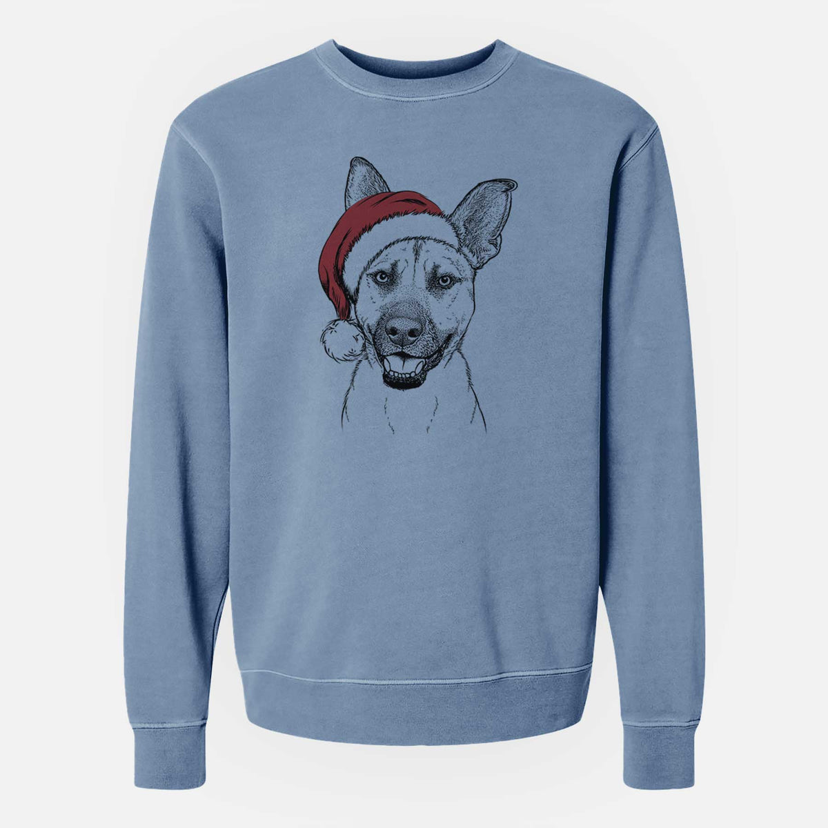 Santa Remus the German Shepherd Mix - Unisex Pigment Dyed Crew Sweatshirt