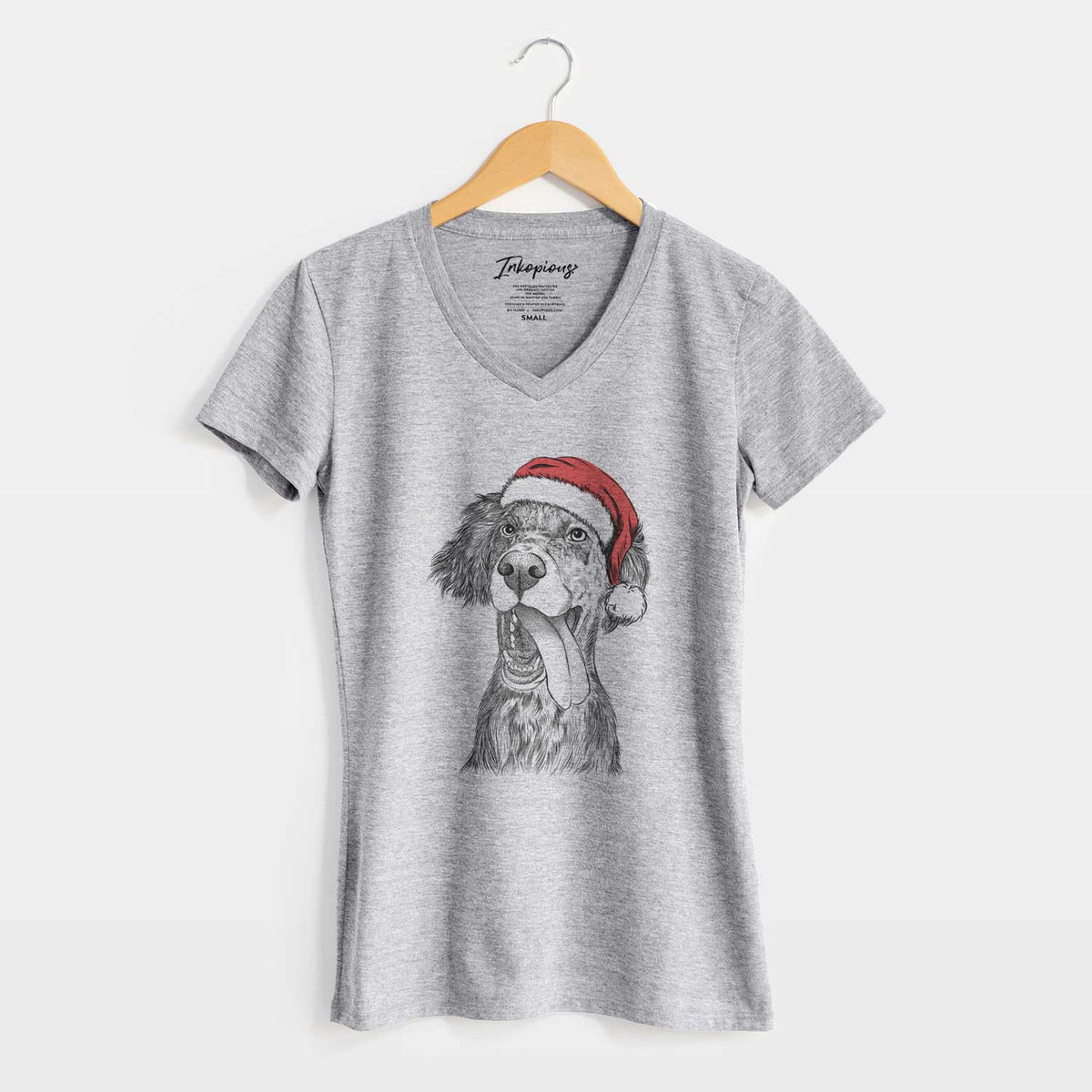 Santa Renly the English Setter - Women's V-neck Shirt