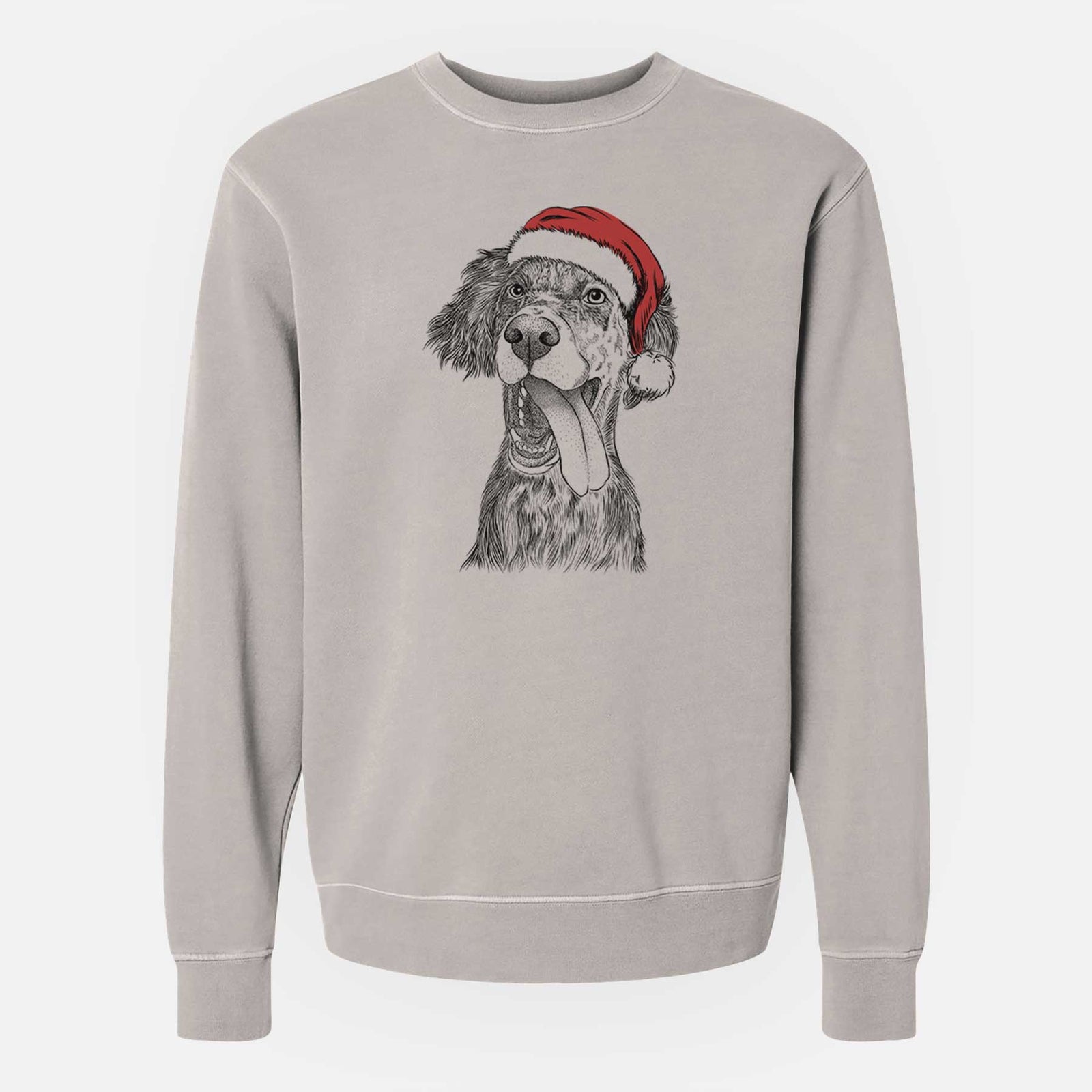 Santa Renly the English Setter - Unisex Pigment Dyed Crew Sweatshirt