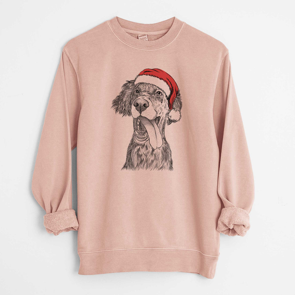 Santa Renly the English Setter - Unisex Pigment Dyed Crew Sweatshirt