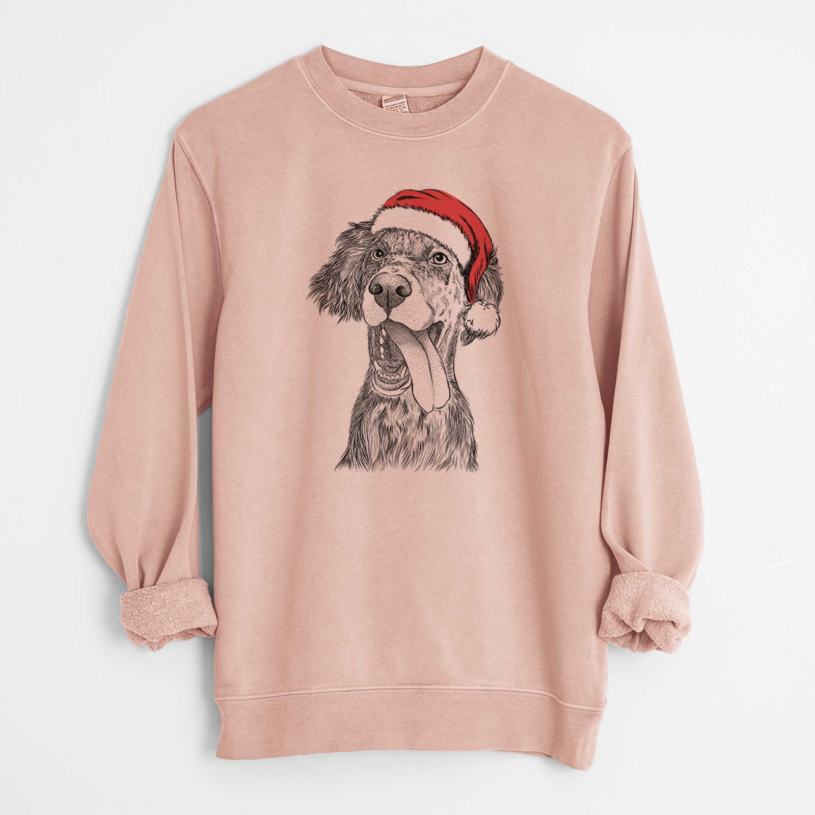 Santa Renly the English Setter - Unisex Pigment Dyed Crew Sweatshirt