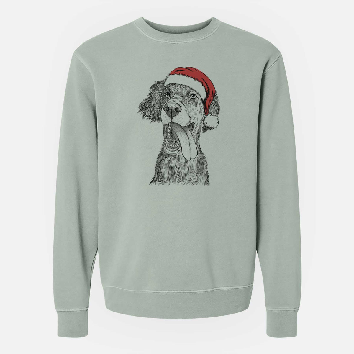 Santa Renly the English Setter - Unisex Pigment Dyed Crew Sweatshirt