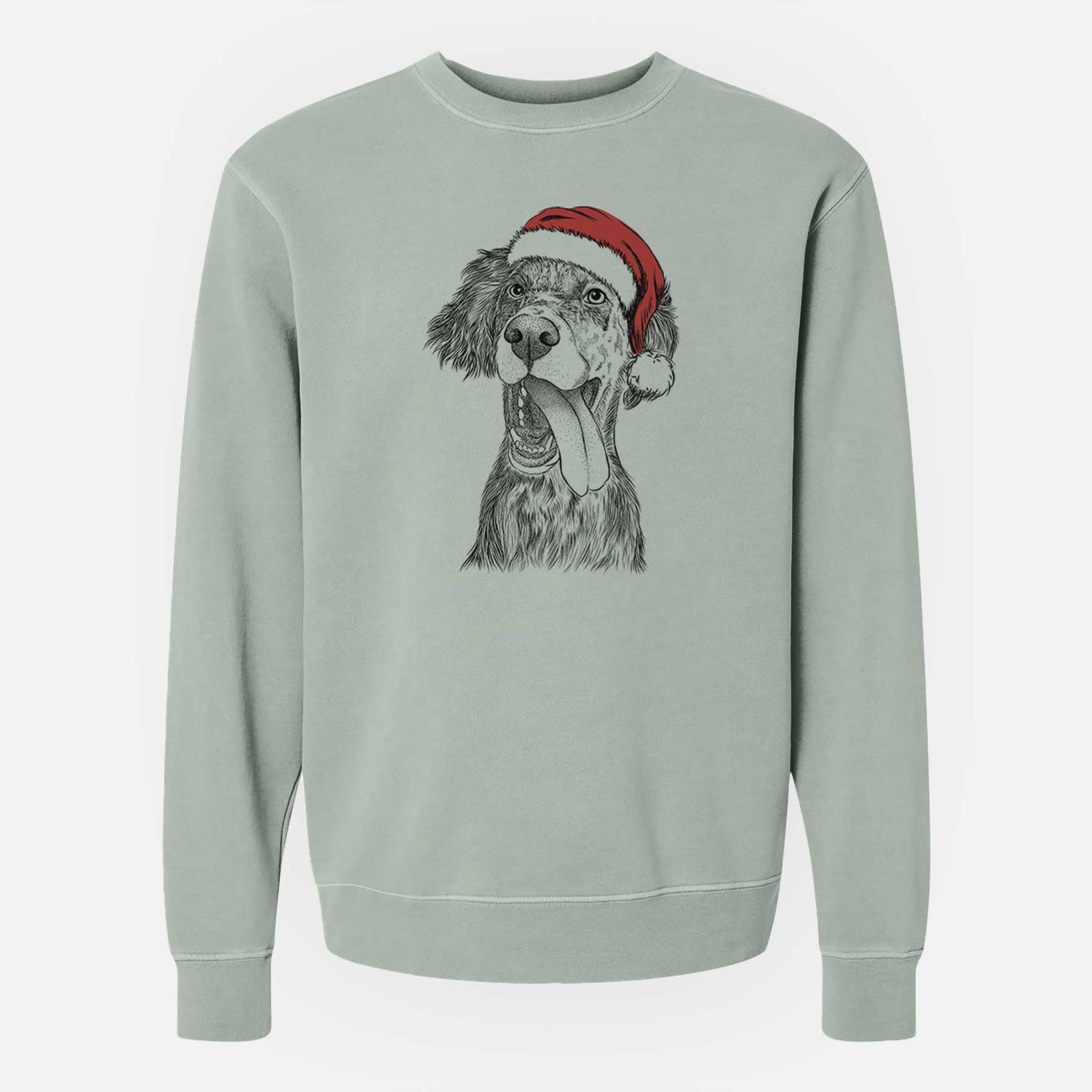 Santa Renly the English Setter - Unisex Pigment Dyed Crew Sweatshirt