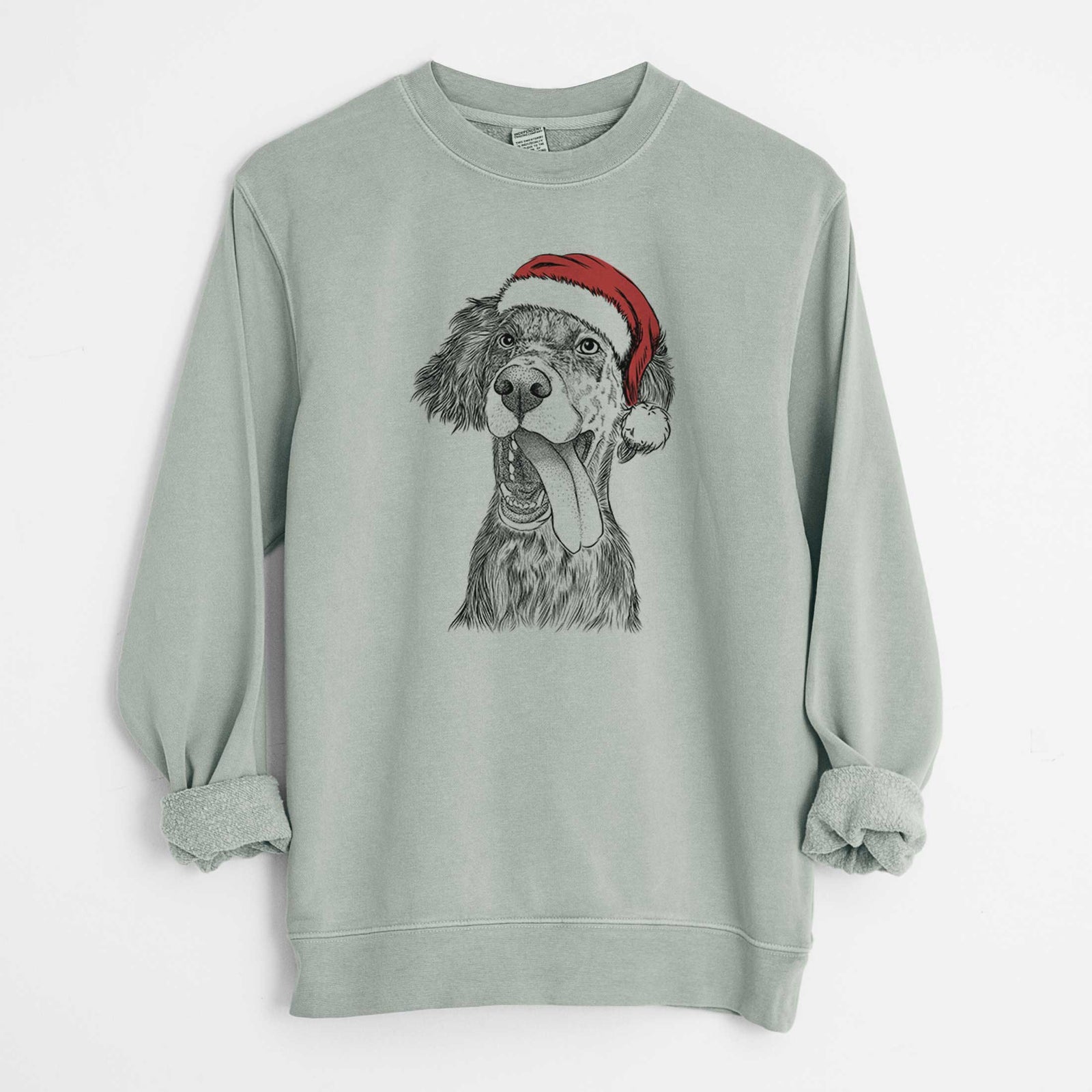 Santa Renly the English Setter - Unisex Pigment Dyed Crew Sweatshirt
