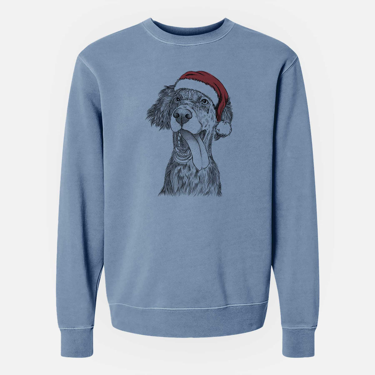 Santa Renly the English Setter - Unisex Pigment Dyed Crew Sweatshirt