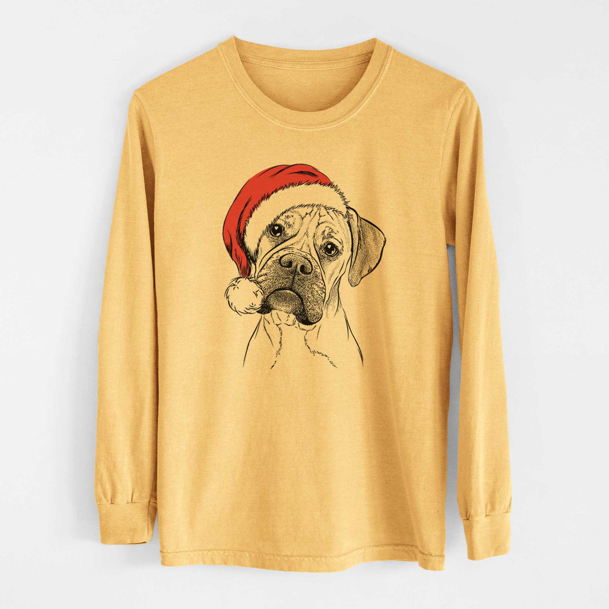 Santa Reuby the Boxer - Heavyweight 100% Cotton Long Sleeve