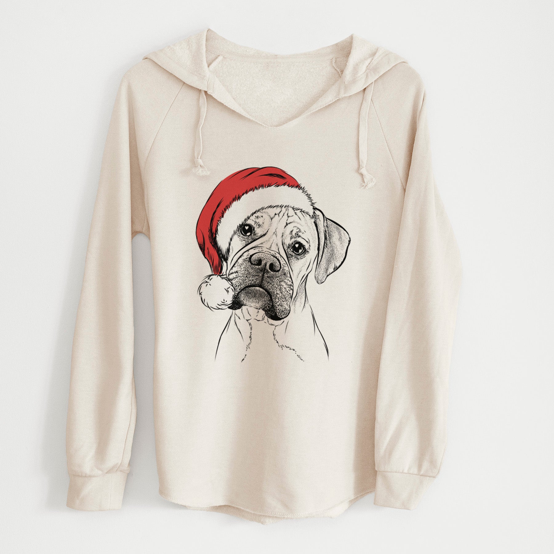 Santa Reuby the Boxer - Cali Wave Hooded Sweatshirt