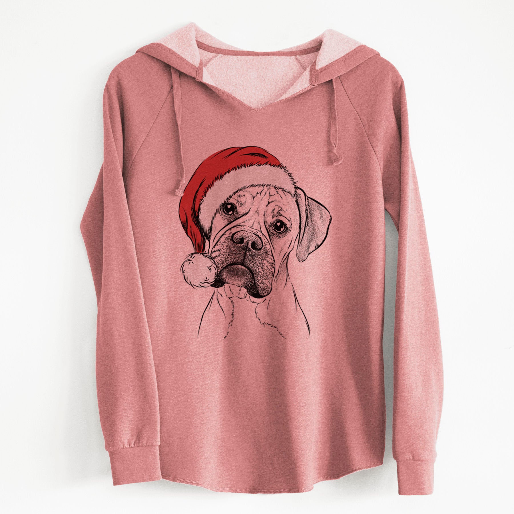 Santa Reuby the Boxer - Cali Wave Hooded Sweatshirt