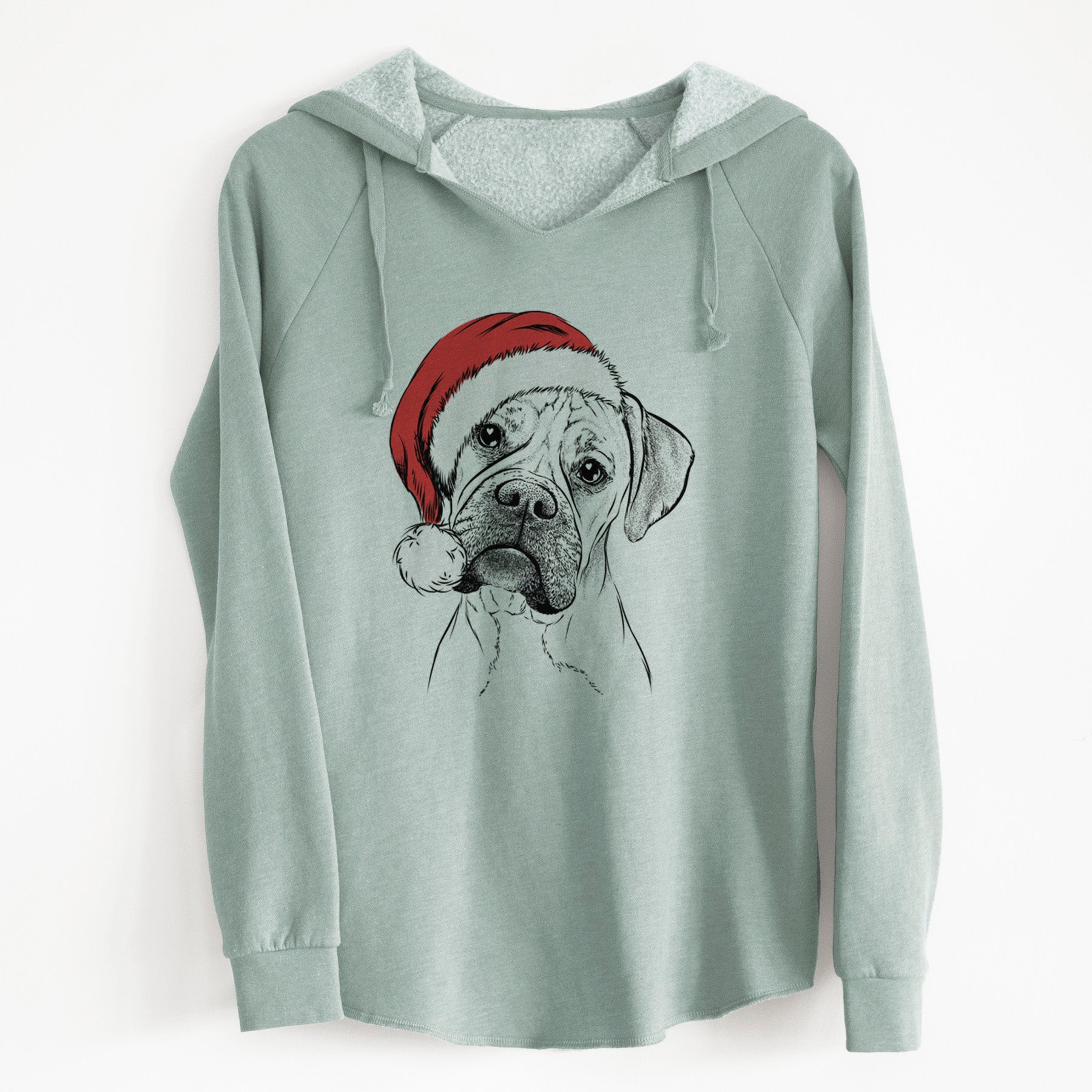 Santa Reuby the Boxer - Cali Wave Hooded Sweatshirt