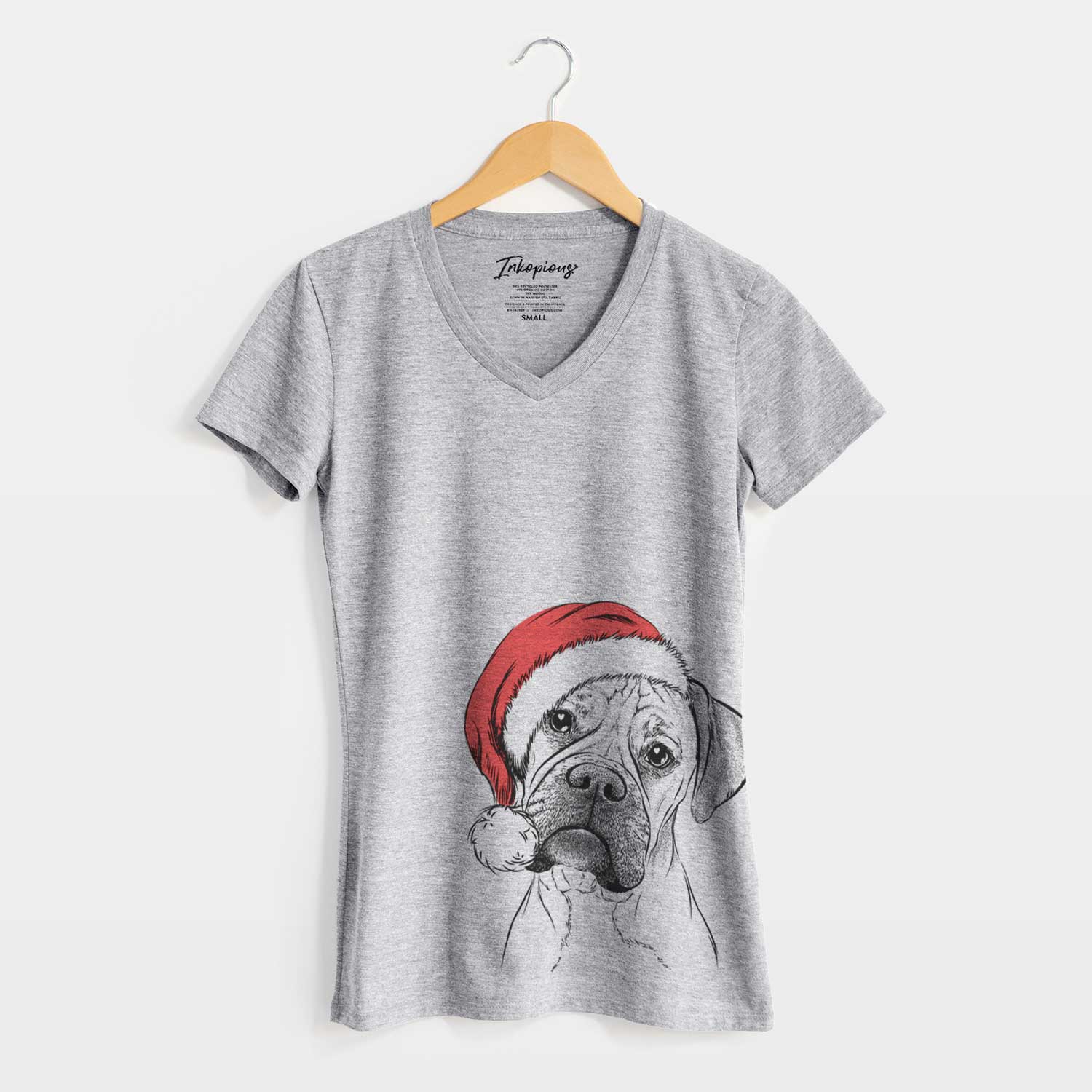 Santa Reuby the Boxer - Women's V-neck Shirt
